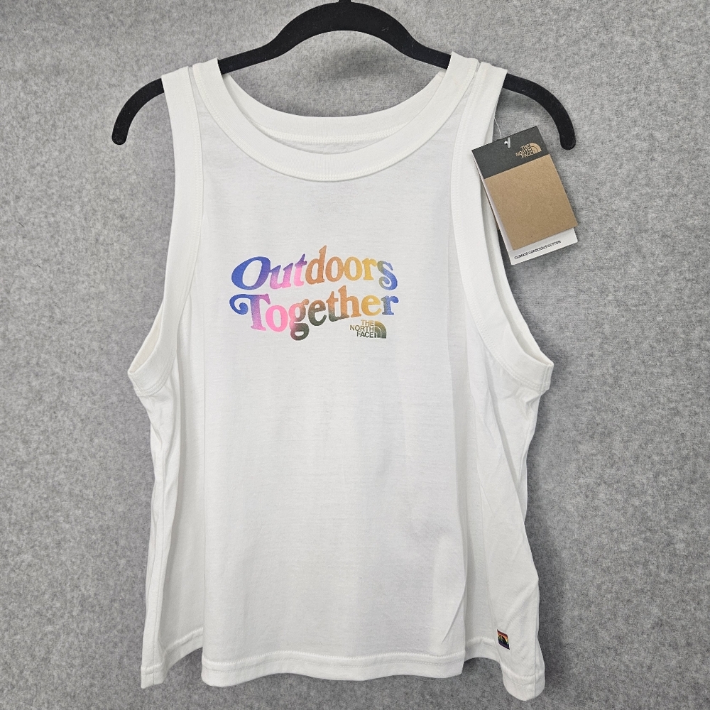 The North Face Cotton Women's Pride Graphic‎ Tank Top White Size L
